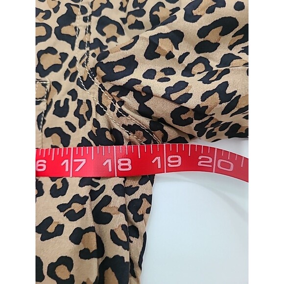 NWT Beach Lunch Lounge Blouse Leopard Animal Print Button Front Tunic L/S Shirt - Picture 7 of 8